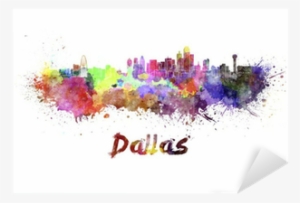 Art Print: Paulrommer's Dallas Skyline In Watercolor,