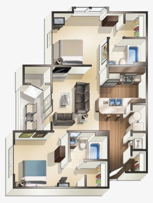 2 Bedroom - Southern Illinois Carbondale Dorms