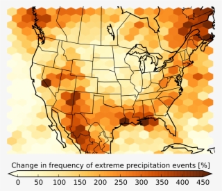 Map Showing Increase In Extreme Rainstorms - Atlas
