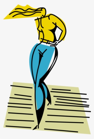 Vector Illustration Of Female Model On Fashion Show - Runway