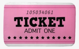 Pink Cinema Retro Admit One Ticket Isolated On White - Retro Ticket
