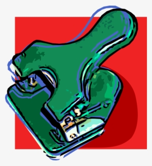 Vector Illustration Of Hole Punch Office Tool Used - Car