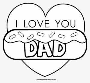 Doughnut Clipart Dad - Fathers Day Clipart Black And White Png