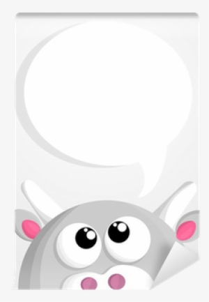 Cute Cartoon Cow With Speech Bubble Wall Mural • Pixers® - Cartoon