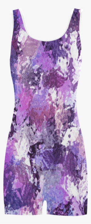 Purple Paint Splatter Classic One Piece Swimwear - Cocktail Dress