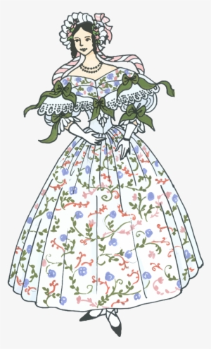 Vintage Woman's Ball Gown - Vintage Ball Gown Clipart