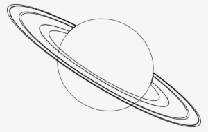 Planet Clipart Black And White - Saturn Outline
