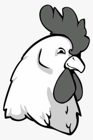 Rooster Bw - Rooster Head Clip Art