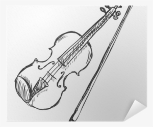 Vector Sketch Violin With Fiddle-bow Poster • Pixers® - Sketch Of Violin