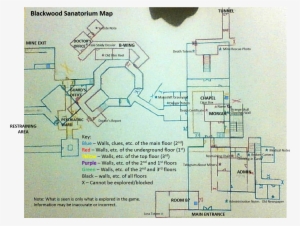 Blackwood Sanatorium Map - Until Dawn Blackwood Sanatorium