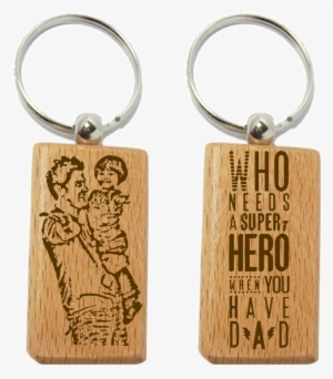 Dad Wood Keychain - Wooden Keychain