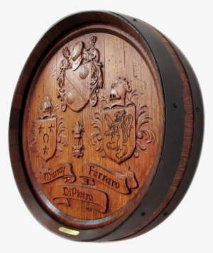 Coat Of Arms Barrel Head Carving - Carving
