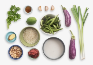 Spicy Eggplant & Green Bean Curry With Garlic Rice - Snap Pea