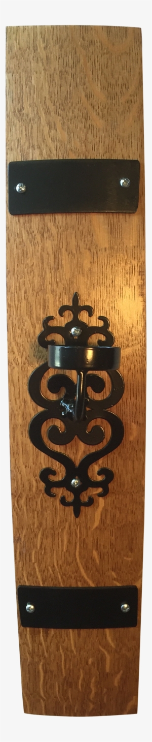 Scroll Upright Wine Barrel Candle Holder - Wine Barrel Vertical Scroll Candle Holder (oak