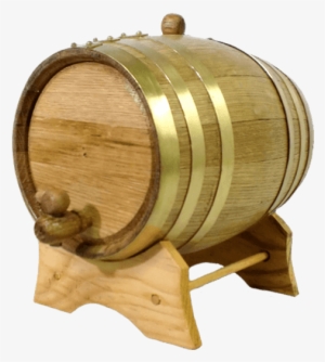 2 Liter Oak Barrel With Brass Hoops - Litre