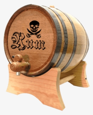Pirate Rum 5 Liter Oak Barrel - Wood Engraved Whiskey Barrel