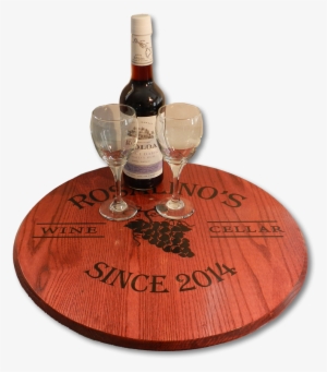 Personalized Wine Cellar Wine Barrel Head Lazy Susan
