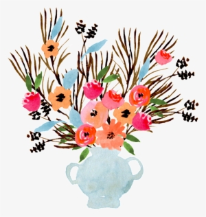 Gouache Flower Arrangement Transparent Decorative - Watercolor Painting