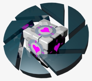 A Companion Cube In An Aperture Science Logo, Because - Illustration