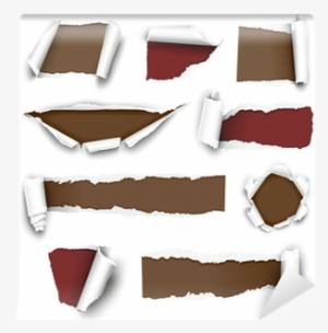 Сollection Of Torn Paper - Red Paper Crack