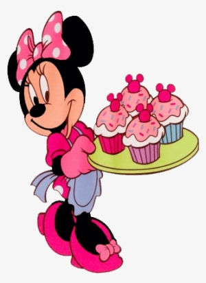 Free Minnie Mouse Clipart - Minnie Mouse Holding Cupcakes