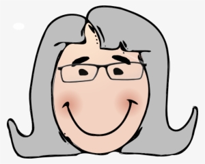 Woman With Glasses Grey Hair Clip Art - Cartoon Woman With Grey Hair