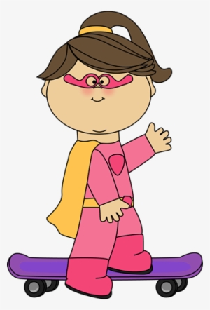 Girl Skateboard Clipart Clip Art Library - Kid Waving Clipart