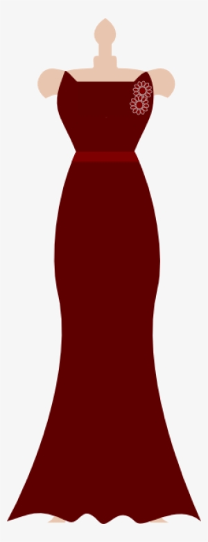 Gown Clipart Red Dress - Burgundy Dress Clipart
