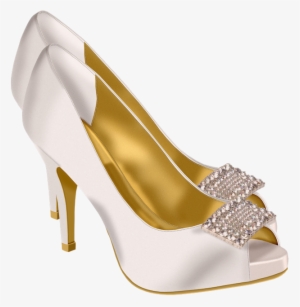 Wedding Dress Clipart Free - White Wedding Shoes Transparent Clipart