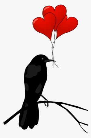Raven Hearts Transparent - Valentines Day Raven