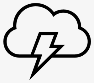 Lightning Bolt On A Cloud Stroke Weather Symbol Of - Wind Weather Symbol