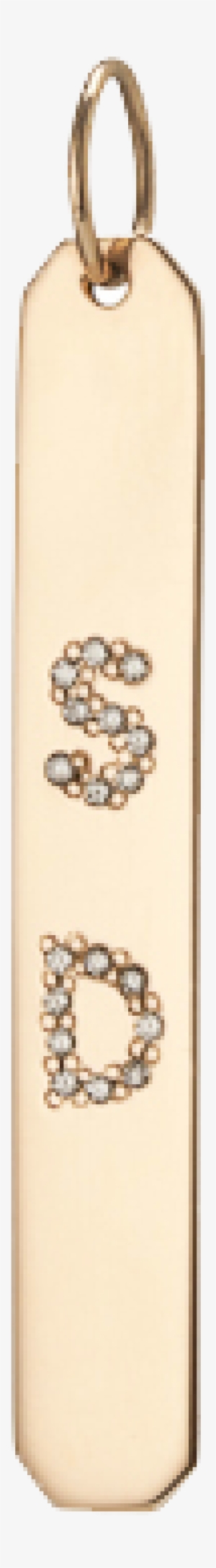 Tall Ticket Tag With Two White Diamond Letters - Platinum