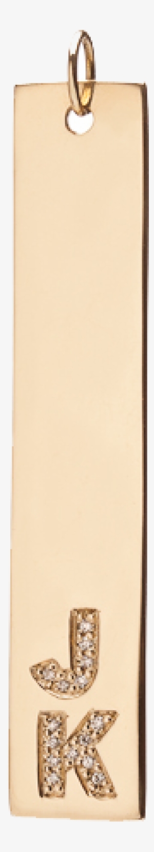 Medium Tag With 2 Burnish White Diamond Letters - Wood