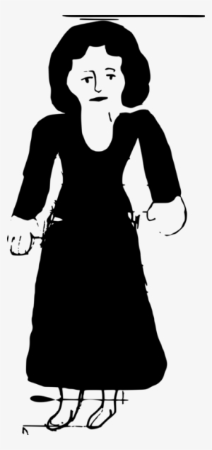 Dress Woman Black And White Clothing Silhouette - Illustration