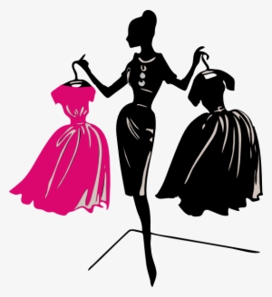 Black Dress Clipart Pink Black - Vendeuse Pret A Porter