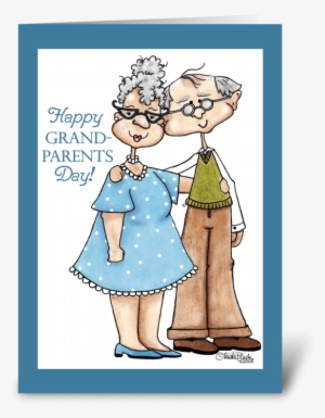 Grandparents Day-cute Elderly Couple Greeting Card - Funny Poem For Old People