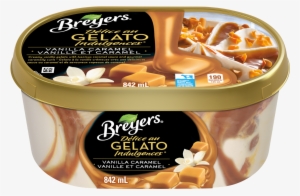 Breyers Vanilla Caramel Gelato Indulgences 842 Ml Front - Breyers Gelato Caramel