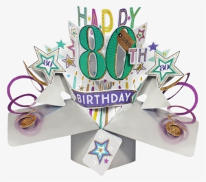 80th Birthday 3d Pop Up Card By Second Nature - Happy 80th Birthday Aunt