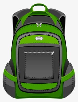 Open Backpack Clipart - Black And Green Backpacks