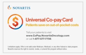 Novartis Oncology Universal Co-pay Card - Safe To Tell