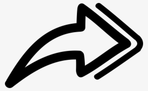 Forward Hand Drawn Arrow Pointing To Right Comments - Icon Panah Png
