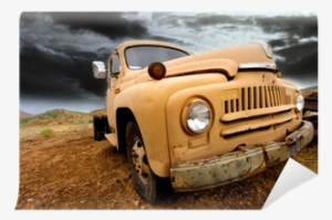 Wide Angle Shot Of Old Rustic Truck Wall Mural • Pixers® - Truck