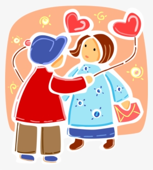 Vector Illustration Of Amorous Passionate Young Boy