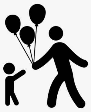 Man Child And Balloons Vector - Beneficencia Icono