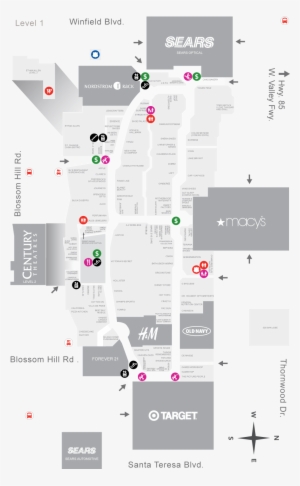 Oakridge Stores Mall Map San Jose Ca