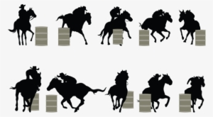 Barrel Racing Silhouette Vector - Horse Barrel Racing Vector