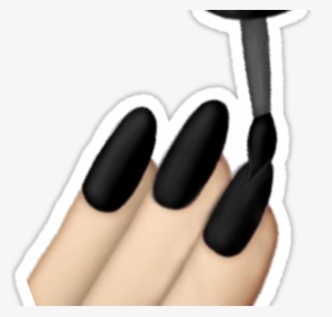 Black Nails Emoji Stickers By Lazyville - Nail Polish