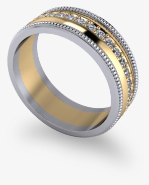 Mixed Metal Diamond Band