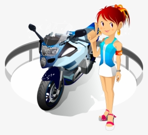 Motorcycle Harley Davidson Clip Art - Cartoon Characters Girls