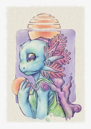 Pastel Axolotl - Cartoon